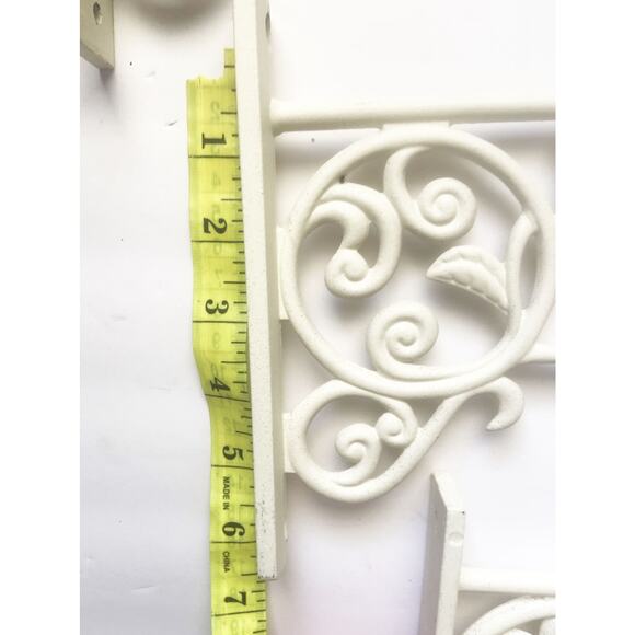 Lot of 5 White Metal Shelf Brackets Plant Hangers 10" W x 6.5" H - Picture 6 of 6